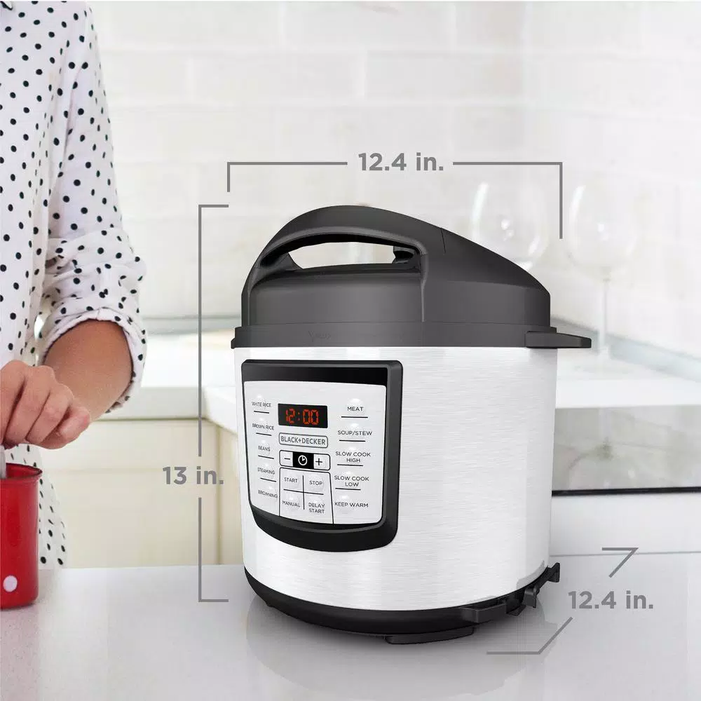 BLACK+DECKER 11-in-1 6 Qt. Stainless Steel Electric Pressure Cooker with Non-Stick Insert