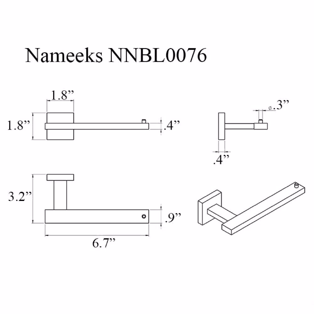 Nameeks Modern Hotel Contemporary Brass Toilet Paper Holder - Polished Chrome