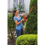 BLACK+DECKER 17 in. Corded Electric Hedge Trimmer, 3.2 Amp, Dual-Action Hardened Steel Blade thumbnail 2