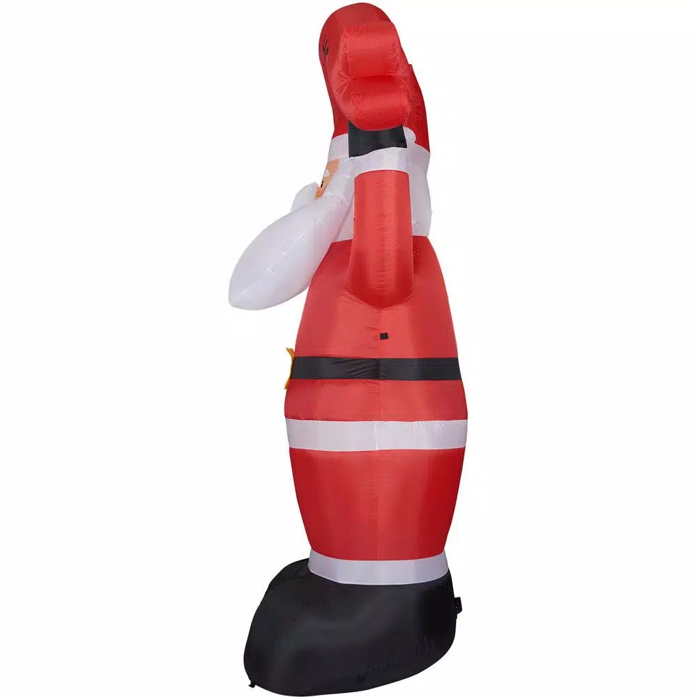 Fraser Hill Farm 10 ft. Santa Claus Inflatable with HO HO HO Sign and White Lights