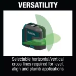 Makita 12V MAX CXT Self-Leveling Green Cross-Line Laser Kit (2.0 Ah) thumbnail 6