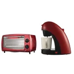 Brentwood Appliances Red 2-Slice Toaster Oven and Single-Serve Coffee Maker Bundle with Mug thumbnail 1