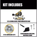 DEWALT DWS779 12 in. 15 Amp Dual Bevel Sliding Compound Miter Saw thumbnail 2