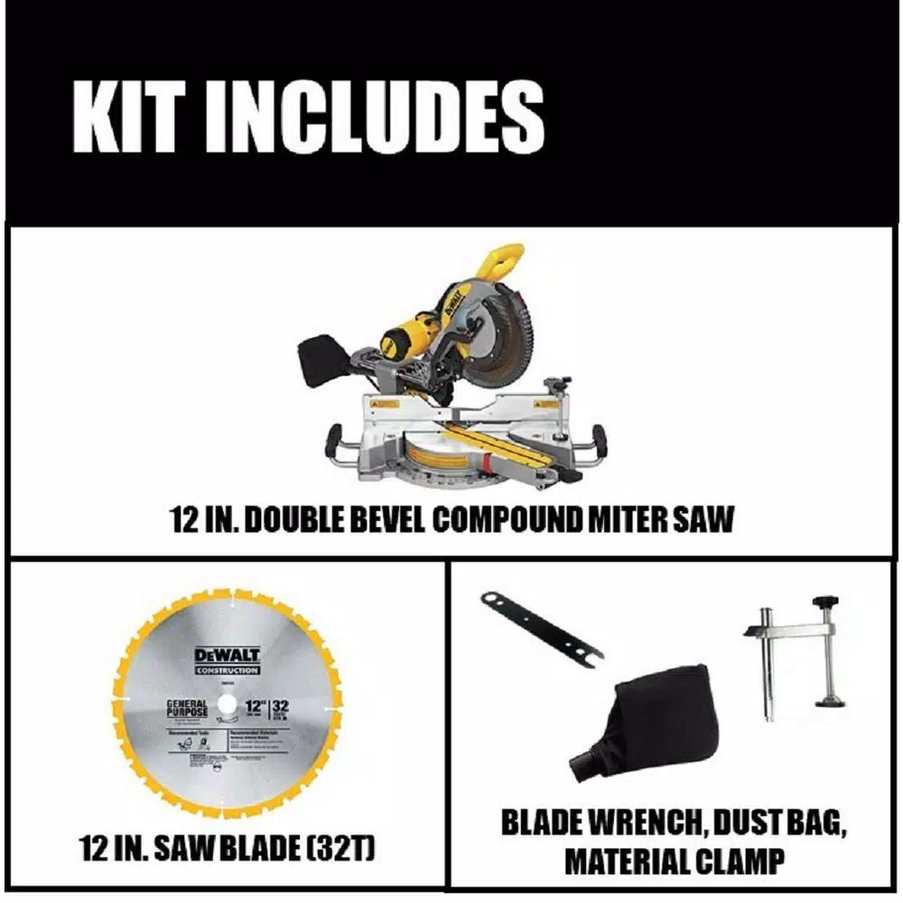 DEWALT DWS779 12 in. 15 Amp Dual Bevel Sliding Compound Miter Saw