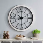 FirsTime & Co. 27 in. Timeworn Farmhouse Wall Clock with Whitewashed Wood Frame thumbnail 1