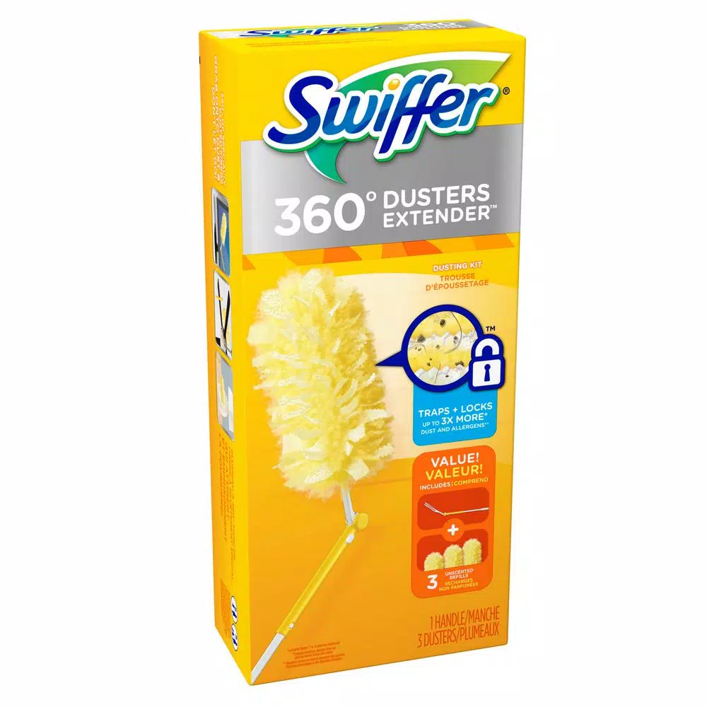 Swiffer Duster Starter Kit with Extendable Handle and Microfiber Dusters