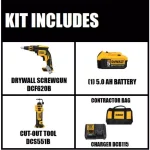 DEWALT 20V MAX XR Brushless Cordless Drywall Screw Gun & Cut-Out Tool Kit with 5.0Ah Battery thumbnail 2