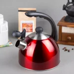 Creative Home Rhapsody 8.4-Cup Cranberry Stainless Steel Stovetop Tea Kettle with Whistle thumbnail 5