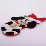 Glitzhome 22 in. Hooked 3D Dog Christmas Stocking - Red, White, and Black Spotted Dog Holiday Decor thumbnail 2