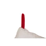 Glitzhome 21 in. Red and White Polka Dot Fabric Pompom Christmas Stocking thumbnail 2