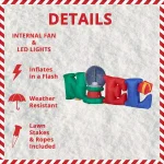Fraser Hill Farm 8 ft. NOEL Snow Globe Christmas Inflatable with Animated Lights thumbnail 4