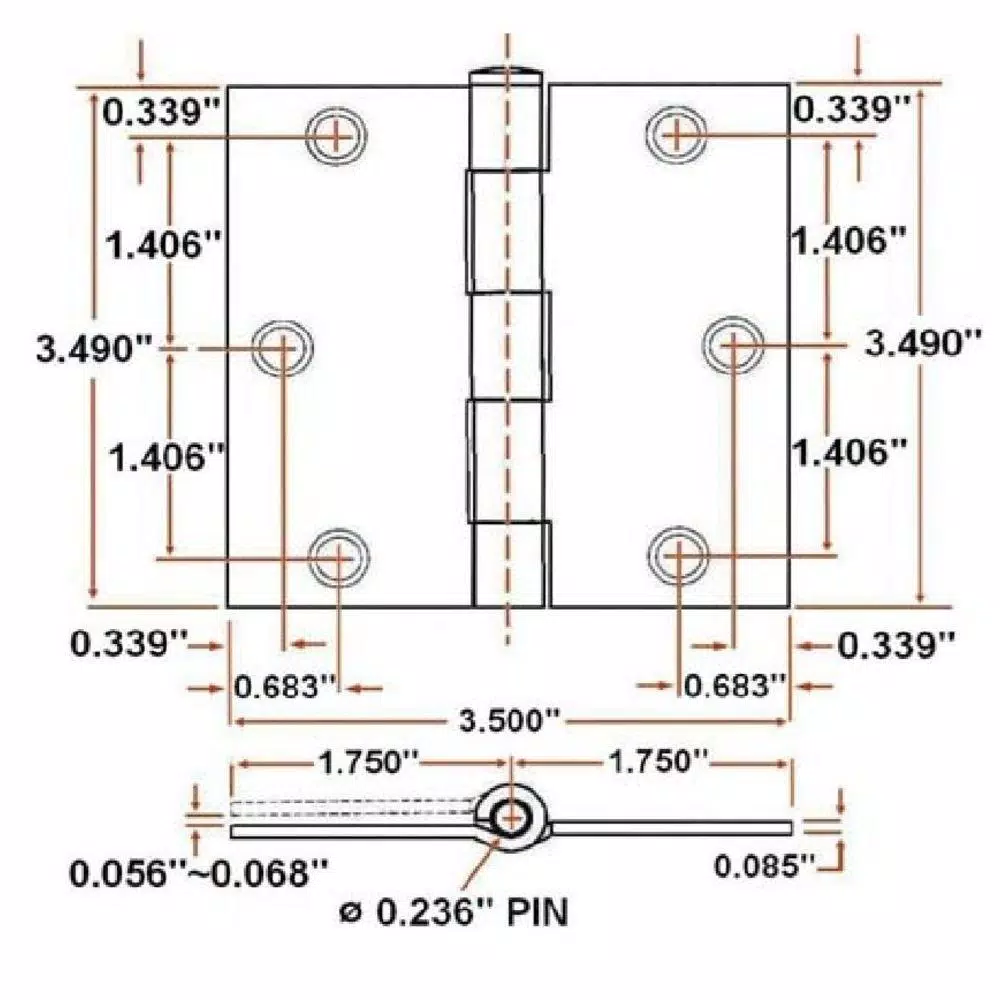 Design House 3.5 in. Square Corner Door Hinge, Oil Rubbed Bronze, 10-Pack