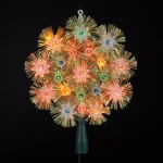 Northlight 8 in. Retro Gold Tinsel Snowflake Christmas Tree Topper with Multi-Color Lights thumbnail 1