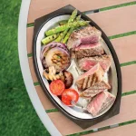 Nordic Ware 365 Grilling 7.875 in. Aluminum Sizzle and Serve Pan, Black and Stainless Steel thumbnail 4