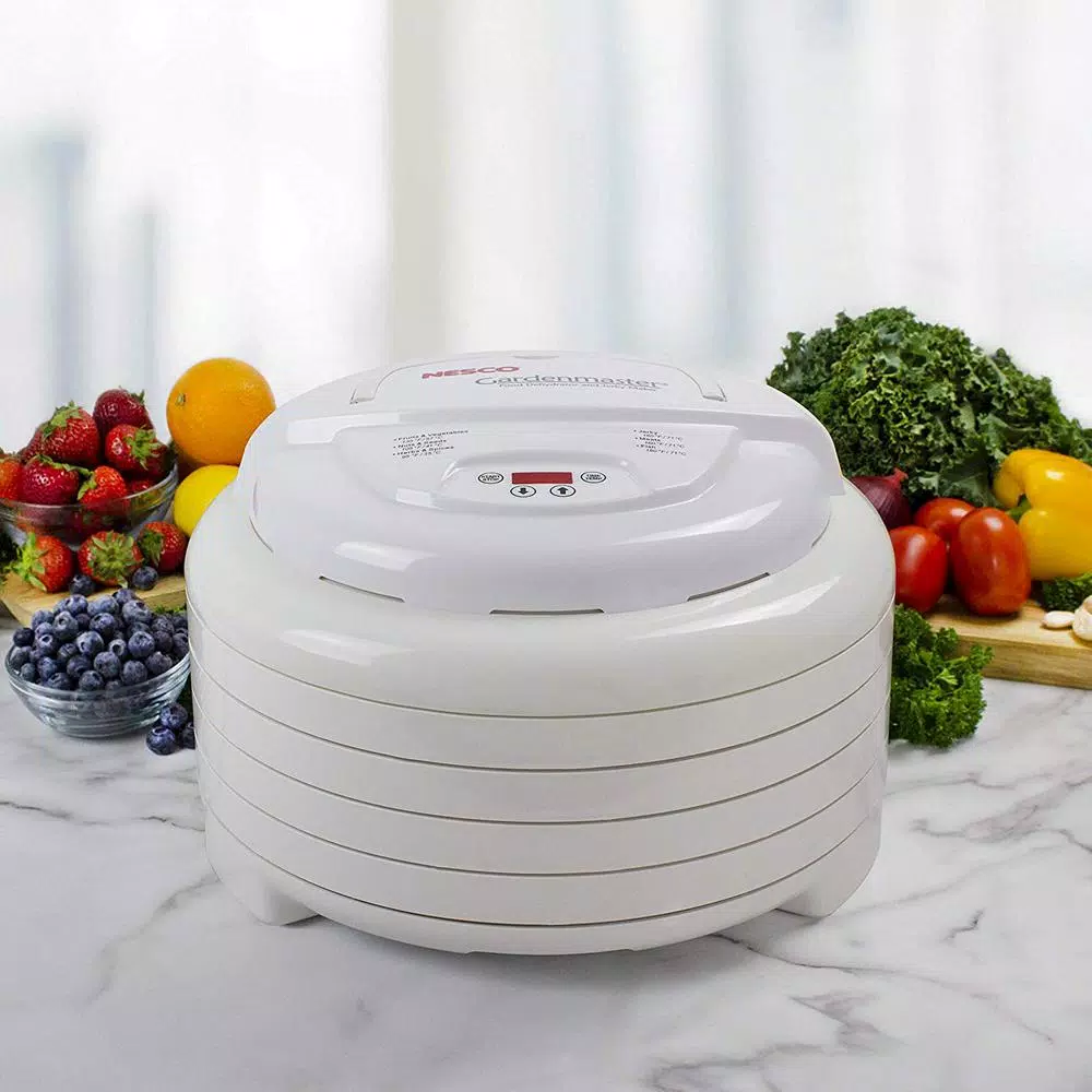Nesco FD-1040 Gardenmaster Digital Pro Food Dehydrator, 1000W, 4-Tray Expandable White