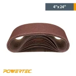 POWERTEC 4 in. x 24 in. Aluminum Oxide Sanding Belt Assortment, 18-Pack thumbnail 3