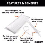 CURT 7-1/4" Nylon Wire Ties, 100-Pack thumbnail 2