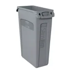 Rubbermaid Commercial Products Slim Jim 23 Gallon Gray Vented Resin Trash Can thumbnail 1