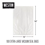 Weston Extra Large Vacuum Sealer Bags, 15 x 18 in., 3.0 Mil Heavy Duty, 100-Pack thumbnail 2