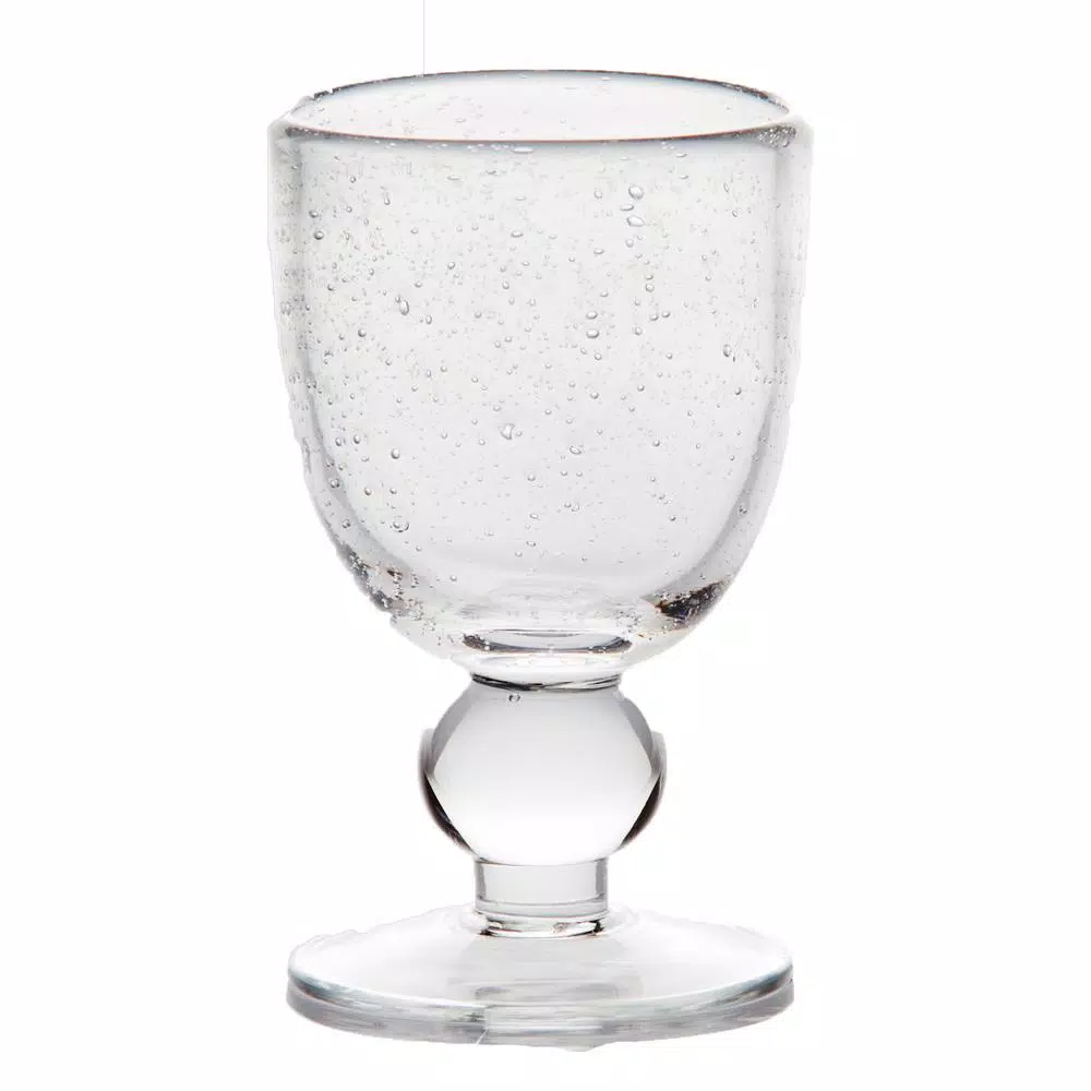 Abigails St. Remy Bubble Water Glass Set, Clear Mouth-Blown Glass, 10 oz (Set of 4)