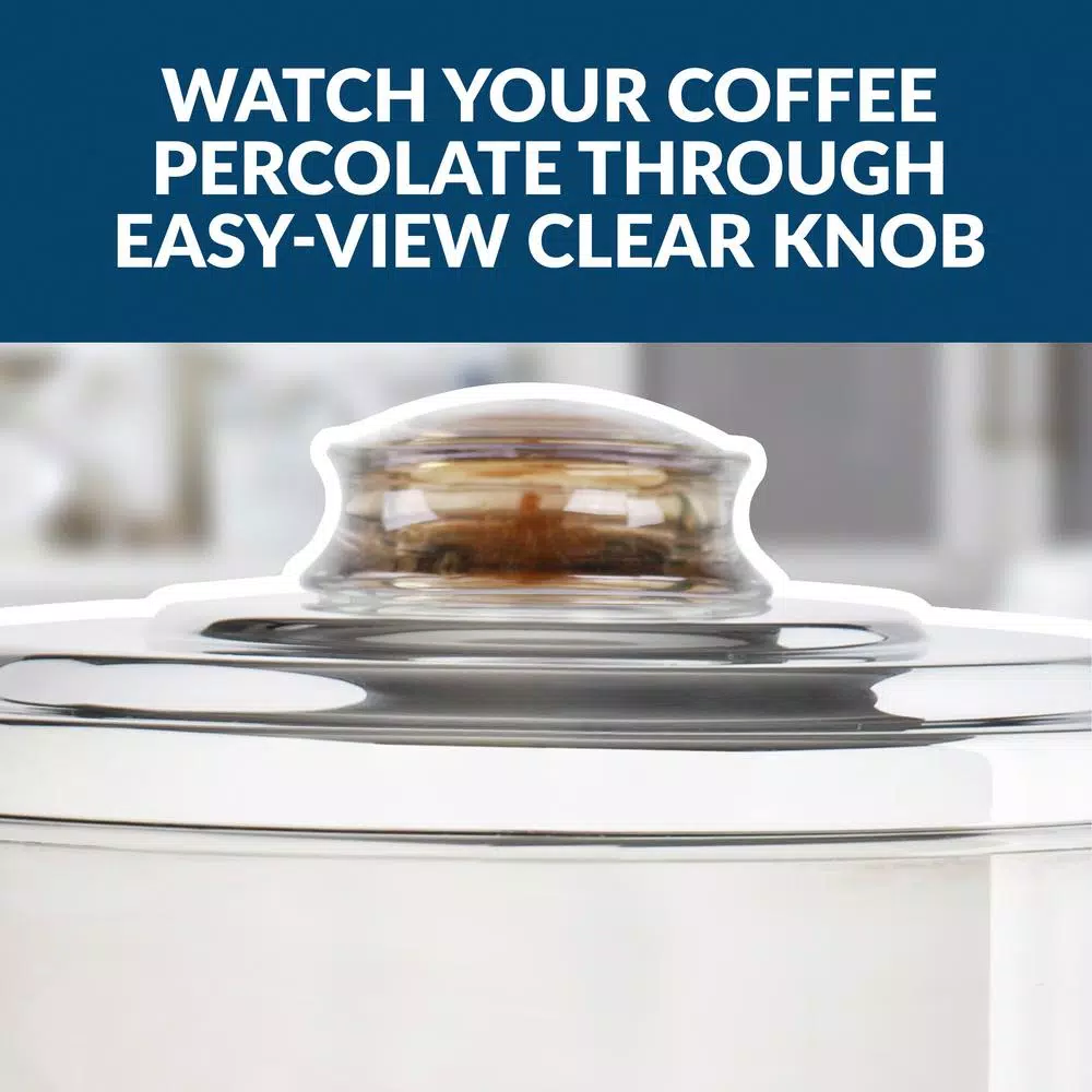 HomeCraft 30-Cup Stainless Steel Electric Coffee Urn with Reusable Filter