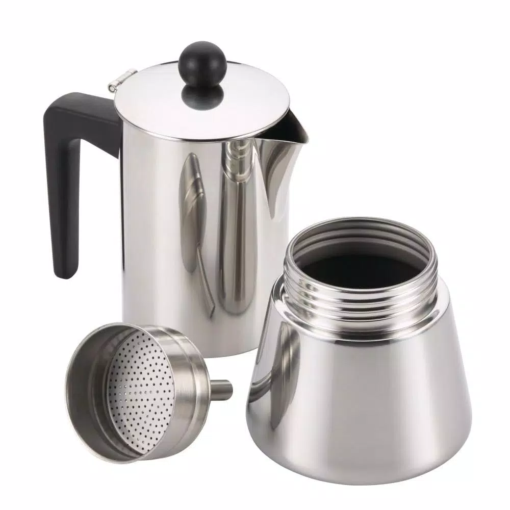 BonJour Coffee & Tea 4-Cup Stainless Steel Stovetop Espresso Maker