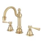 Water Creation 8 in. Widespread High Arc Lavatory Faucet, Satin Brass thumbnail 1