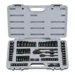 Stanley 69-Piece 1/4 in. & 3/8 in. Drive Black Chrome SAE Mechanics Tool Set thumbnail 1