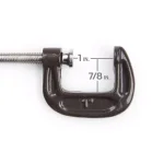TEKTON 3-Piece Malleable Iron C-Clamp Set, 1 in. to 3 in. thumbnail 2