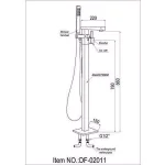 Vanity Art 34 in. Freestanding Single Handle Claw Foot Tub Faucet with Hand Shower, Brushed Nickel thumbnail 6