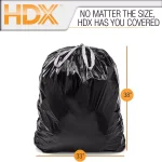 HDX Black Drawstring Outdoor and Yard Trash Bags, 33-39 Gallon, 51 Count thumbnail 3