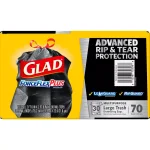 Glad ForceFlexPlus 30 Gallon Black Drawstring Trash Bags, Heavy Duty, 70 Count thumbnail 8