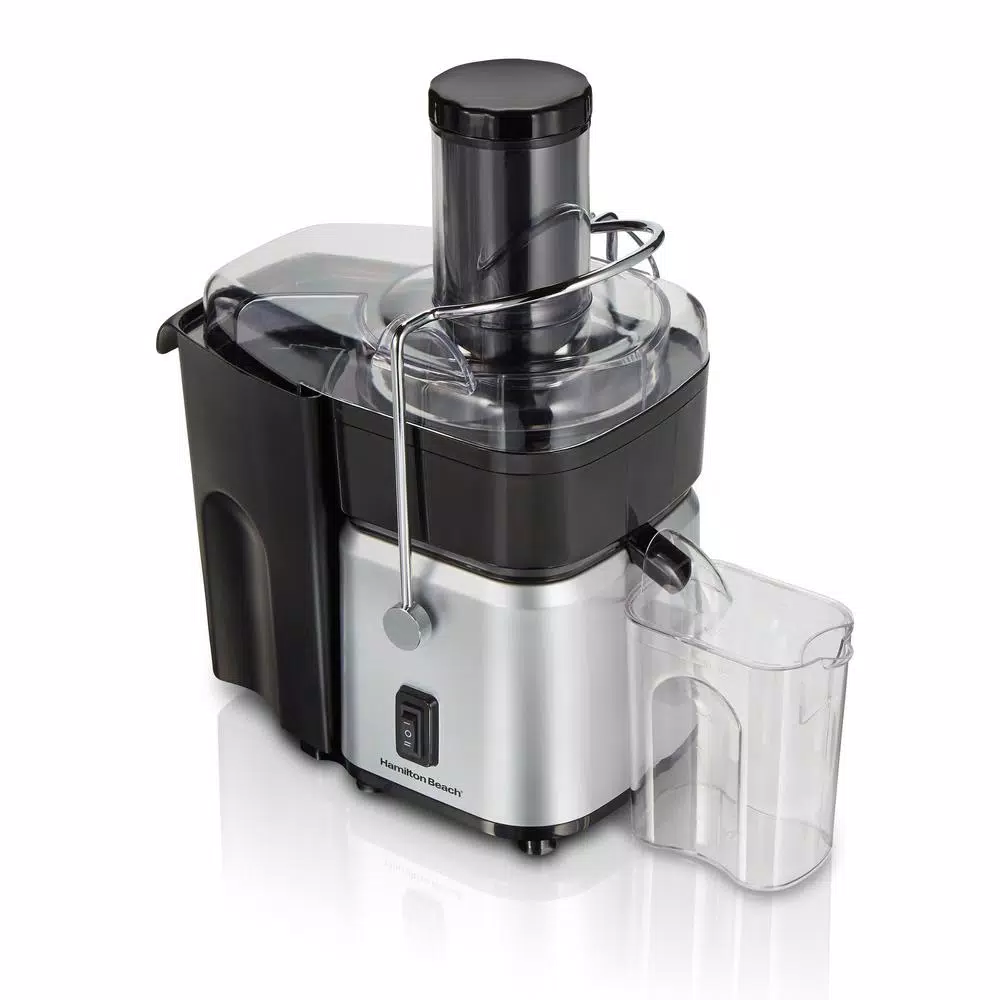 Hamilton Beach 700-Watt Whole Fruit Centrifugal Juice Extractor, 30 oz. Capacity, Black and Stainless Steel