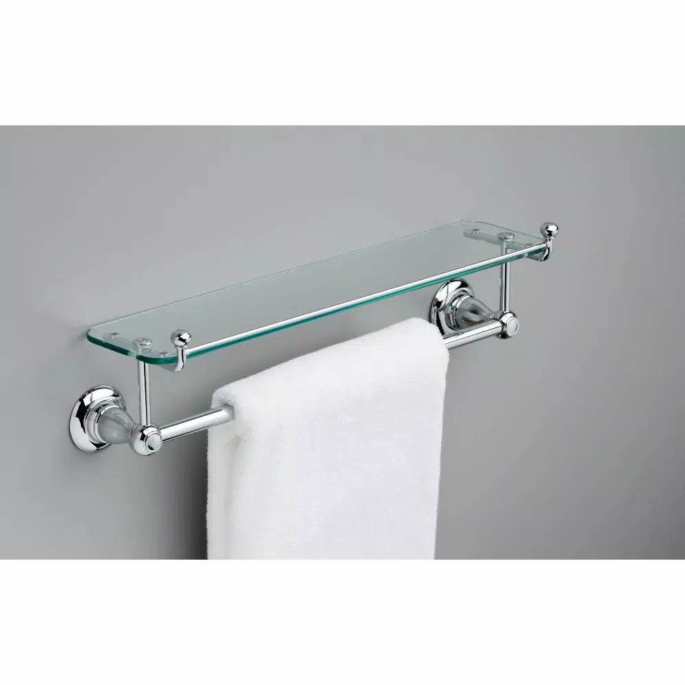 Delta Porter 18 in. Towel Bar with Glass Shelf, Polished Chrome
