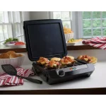 Hamilton Beach 3-in-1 MultiGrill Indoor Grill, Griddle, and Bacon Cooker, 200 sq. in. Nonstick Surface, Black thumbnail 6