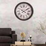 Pinnacle Baldaud 30 in. Antique Bronze Roman Numeral Wall Clock, Oversized Round Analog Design thumbnail 5