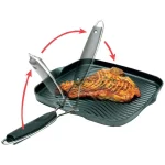 Starfrit 11 in. Cast Aluminum Nonstick Square Grill Pan, Black thumbnail 3