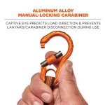 Ergodyne Squids 3110F(x) Dual Carabiner Tool Lanyard, Orange and Gray thumbnail 6
