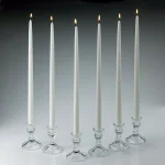 Light In The Dark Shop A Candle 18 in. White Taper Candles, Set of 12 - Dripless & Clean Burning thumbnail 1