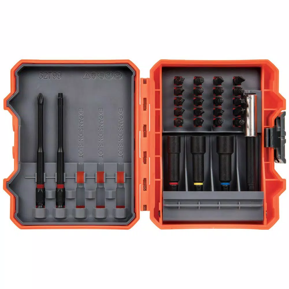 Klein Tools S2 Steel Pro Impact Power Bit and Nut Driver Set, 26-Piece with Case