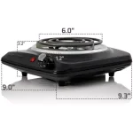 Ovente BGC101 1000W Electric Single Coil Burner Hot Plate, 6-Inch Heating Surface, Black thumbnail 6