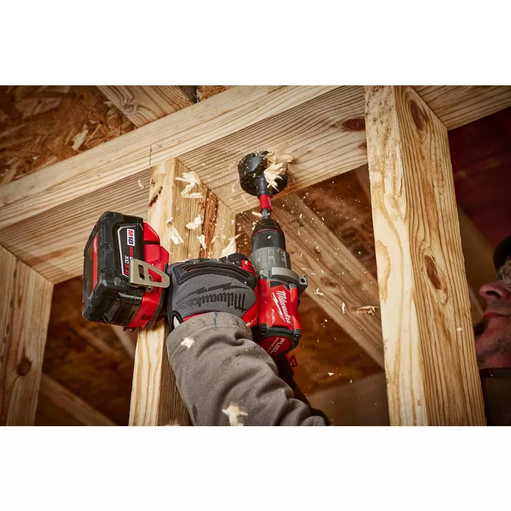 Milwaukee M18 FUEL 18V Brushless Cordless Hammer Drill, Impact Driver, and Impact Wrench Kit with 4 Batteries