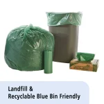 Stout 33 Gallon Totally Degradable Trash Bags, 40 Count Box, Green thumbnail 4