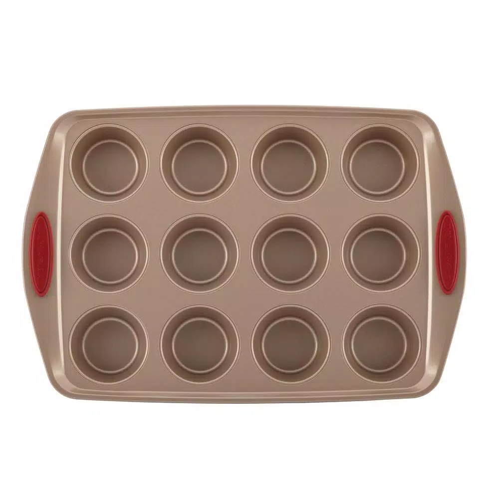 Rachael Ray Cucina 10-Piece Nonstick Bakeware Set, Carbon Steel, Latte and Cranberry