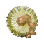 Glitzhome Green Crackle Glass Short Pumpkin - 5.91 in. Hand Blown Glass Fall Tabletop Decor thumbnail 5
