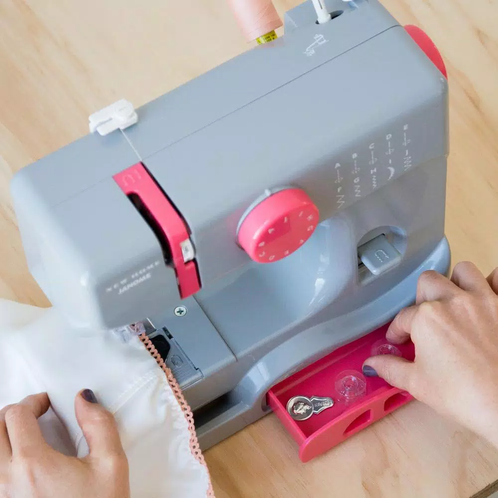 Janome Compact 10-Stitch Sewing Machine - Portable Graceful Grey