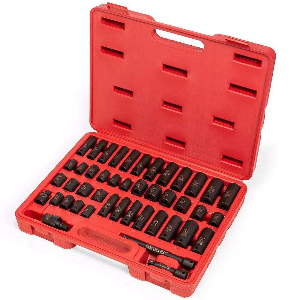 Stark 44-Piece 3/8 in. Drive Impact Socket Set with Shallow and Deep SAE & Metric Sockets