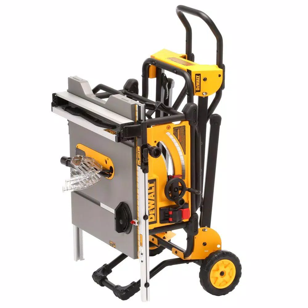DEWALT 10 in. Job Site Table Saw with Rolling Stand & Bonus ATOMIC 20V MAX 1/2 in. Drill Driver Kit