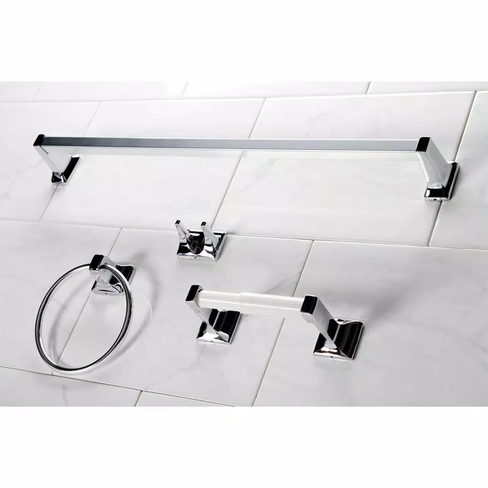 Kingston Brass Americana 4-Piece Polished Chrome Bath Hardware Set