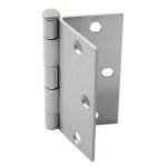 Hardware Essentials 3-1/2 in. Satin Chrome Residential Door Hinge, Square Corner, Full Mortise (9-Pack) thumbnail 2